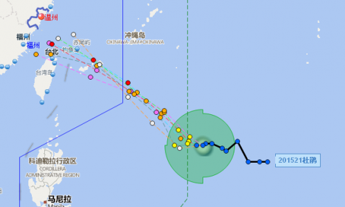 動態(tài)：第21號臺風“杜鵑”逐漸向中國東南沿海靠近