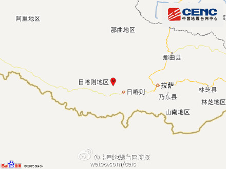 西藏谢通门县发生33级地震震源深度6千米