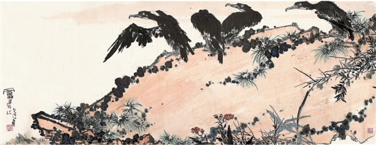 潘天寿巨幅画作 《鹰石图》亮相杭州 拍出1.15亿元