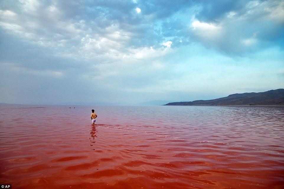 伊朗盐水湖一夜之间变血湖干旱或是主因
