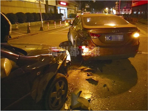 温州男子醉驾发生追尾 被撞车内2岁女童受伤