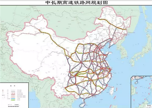 高速铁路网规划图(