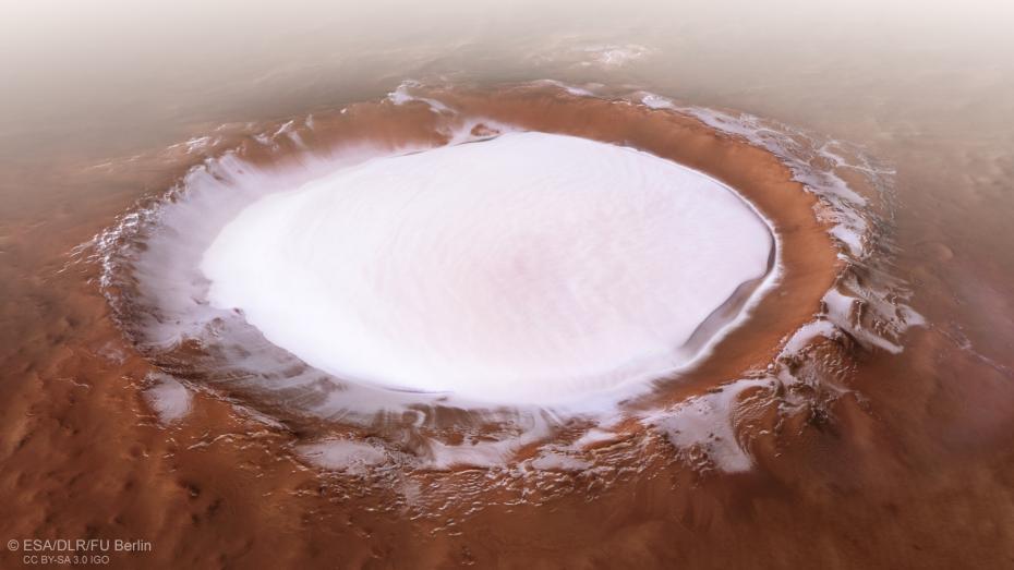 欧洲航天局公布火星陨石坑照片