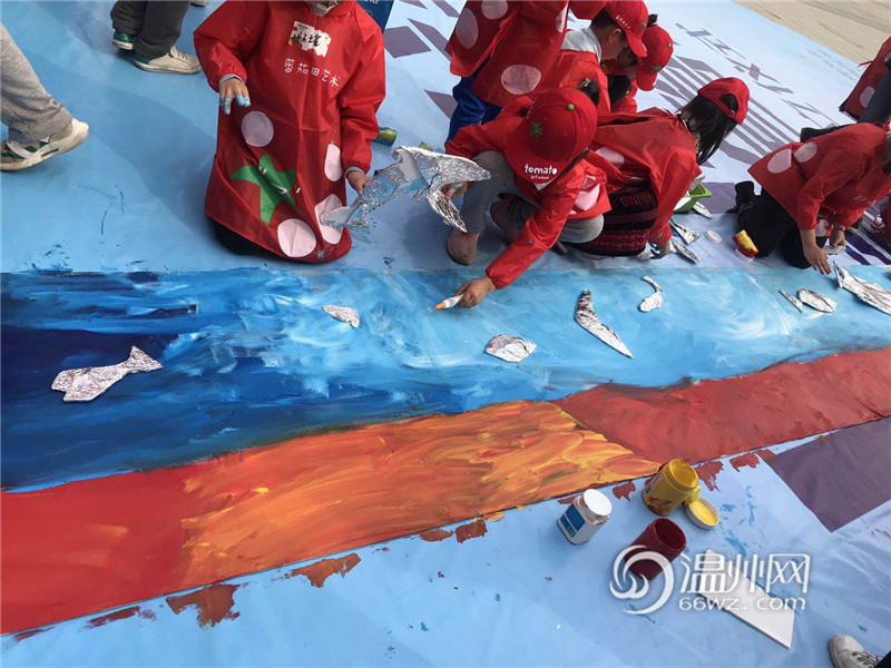 我为节水代言 蕃茄田艺术温州校区小学员绘制海洋画卷