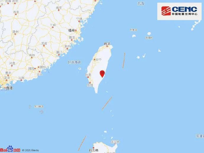 中国地震台网正式测定：台湾台东县发生6.5级地震，温州有震感