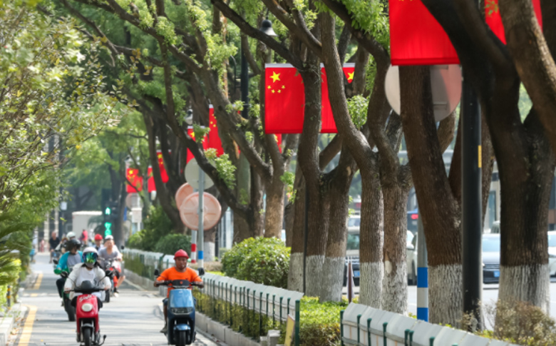 迎国庆，温州全城闪耀“中国红”