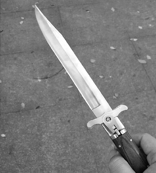 火灾现场冲出个男的持刀砍人正维持秩序的民警徒手夺刀