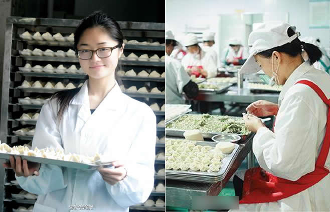 女大学生卖水饺产值超千万 被称“水饺西施”