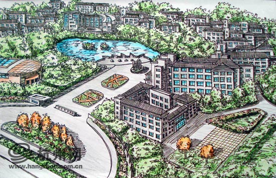 手绘浙江农林大学全景