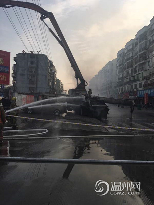 苍南一工地水泥搅拌车爆炸 幸无人员伤亡