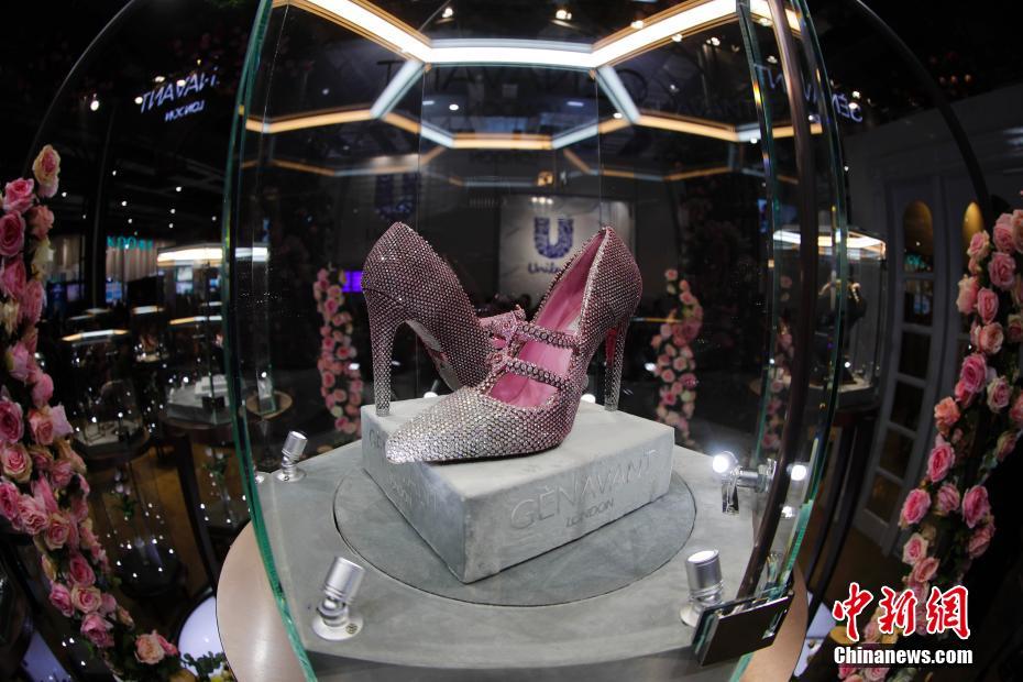 首届进博会 价值3000万粉色钻石珠宝鞋亮相