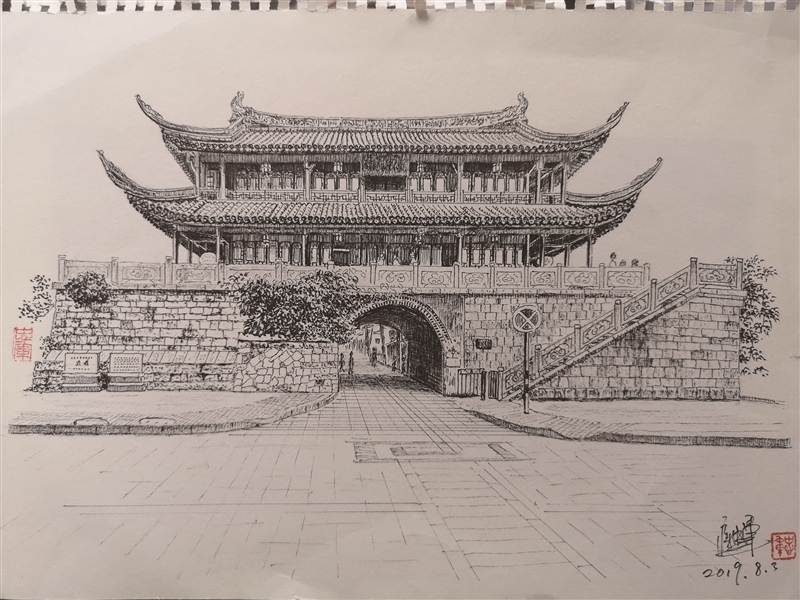 旅游达人蒋忠军： 用钢笔画为温州美景代言