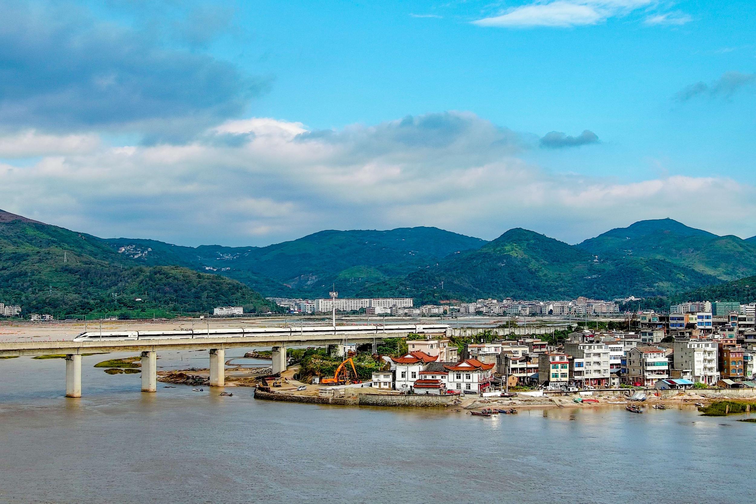 温州乐清冬日滩涂风光