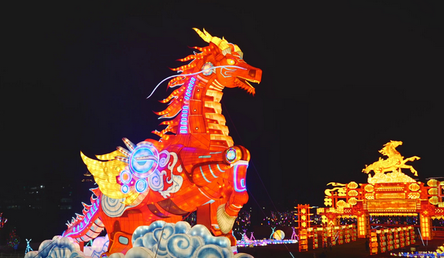 温州瓯海:彩灯亮了 年味浓了